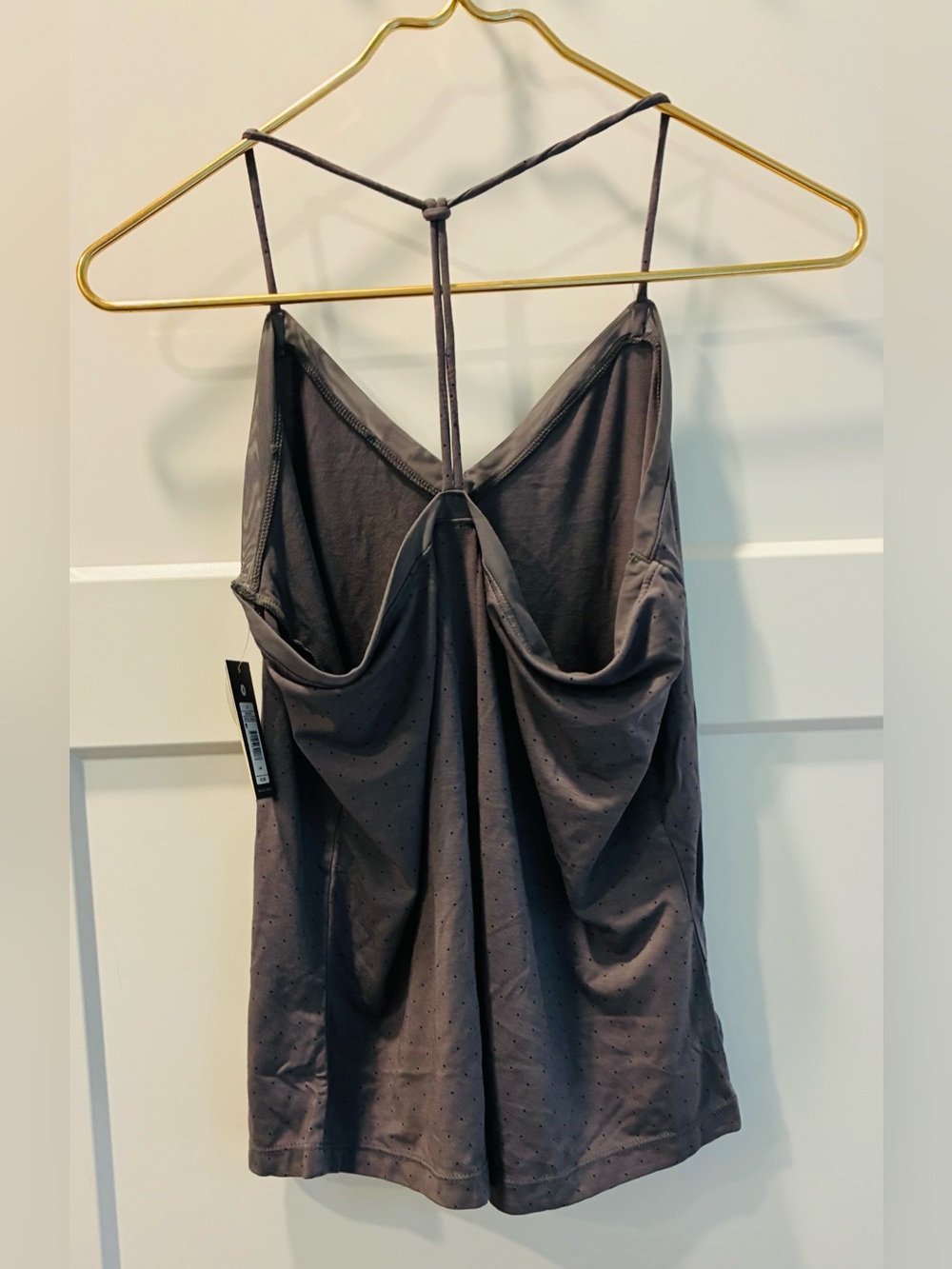 Wander by hot totties Charcoal Gray polka dot V-Neck Spaghetti Strap Tank med - Picture 3 of 5